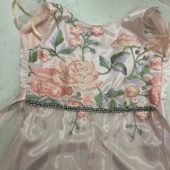 Rare Editions Pink and Green Flutter Sleeve Maxi Dress - Picture 11 of 16